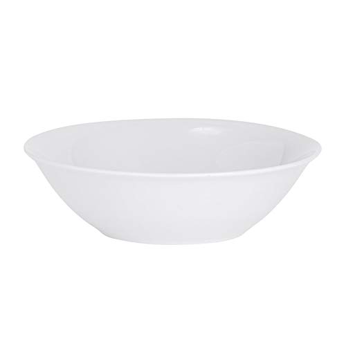 Argon Tableware Juego de Platos hondos Blancos para Sopa o Pasta - Borde Ancho - 230 mm - Pack de 12