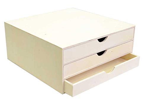 Artemio 14001909 - Organizador Decorativo (Madera, 34,5 x 34 x 15,5 cm), Color Beige