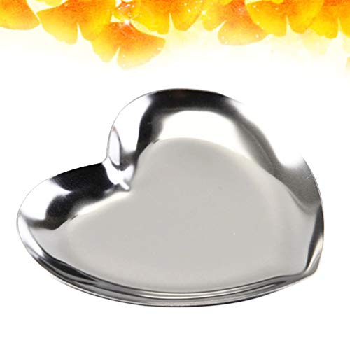 Artibetter Bandeja de Joyería de Metal en Forma de Corazón Soporte de Exhibición de Joyería Plato de Merienda Decorativo Plato de Servir para Mesa de Restaurante Anillos de Baño Aretes Pulseras