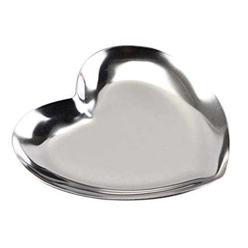 Artibetter Bandeja de Joyería de Metal en Forma de Corazón Soporte de Exhibición de Joyería Plato de Merienda Decorativo Plato de Servir para Mesa de Restaurante Anillos de Baño Aretes Pulseras