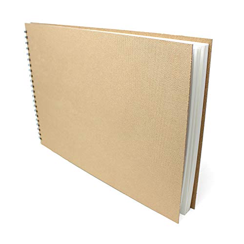 Artway Enviro - Bloc Encuadernado con gusanillo - Papel Cartridge 100% Reciclado - Tapas de aglomerado - 170 gsm - 35 Hojas - 1 x Apaisado A3