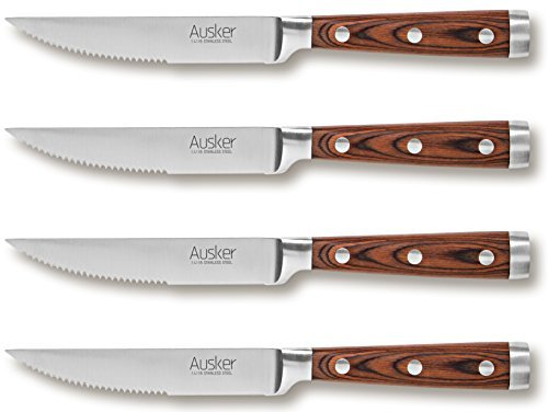 Ausker – Juego de 4 Cuchillos de Carne