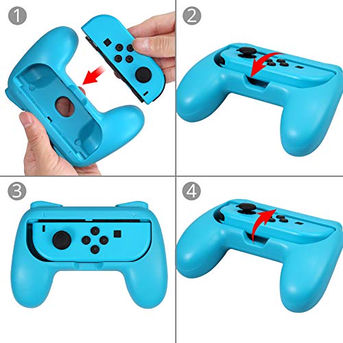 AUTOUTLET 3 en 1 Accesorios para Nintendo Switch, Grip y Raqueta de Tenis, Juego de Accesorios del Volante, Empuñadura, para Mario Tennis Aces Juego, para Controlador de Juegos para Switch Joy-Con