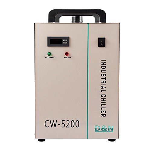 Autovictoria Water Chiller 6L Enfriador de Agua Industrial 10L / min Enfriador de Agua Enfriador 1400W Enfriador de Refrigeración por Agua 130 / 150W Tubo de Vidrio CO2(CW5200)