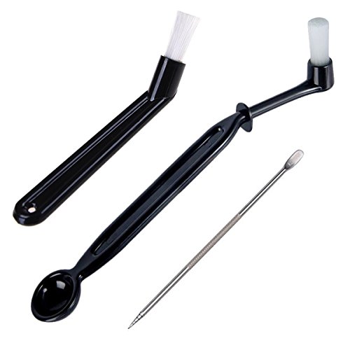 BagTu Café Cepillo de limpieza herramienta Set para café expreso máquina Group Head, negro, pack de 3