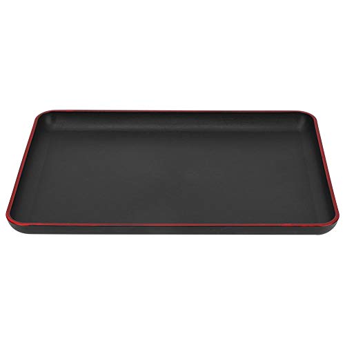 Bandeja de servicio Bandeja rectangular y ecológica de plástico Gastrot Bandeja de comida antideslizante para Bar Hotel Home (negro).(39 * 28cm)