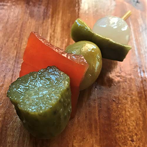 Banderillas Toreras picantes aliñadas con anchoa natural y aceite de oliva. Pack 2: Banderillas de aceituna, cebolla, pepinillo, pimiento. Banderillas originales Toreras. Encurtidos españoles.