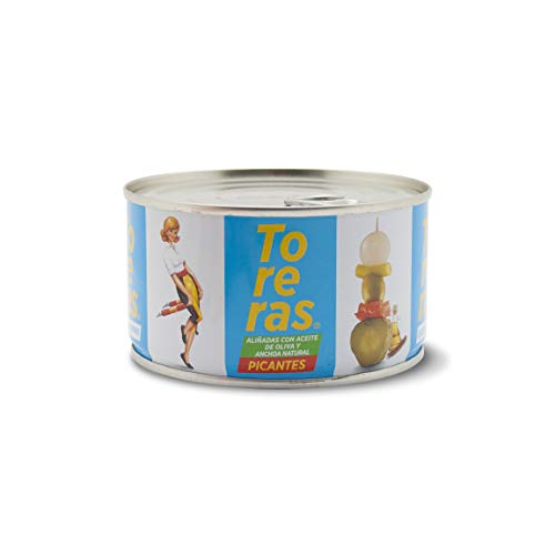 Banderillas Toreras picantes aliñadas con anchoa natural y aceite de oliva. Pack 2: Banderillas de aceituna, cebolla, pepinillo, pimiento. Banderillas originales Toreras. Encurtidos españoles.