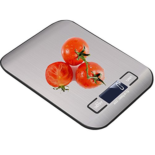 Báscula digital de cocina Industrial Digital Báscula Báscula electrónica, 5 kg máximo peso (alta precisión a hasta 1 G), función de tara, con 5 unidades de pesaje