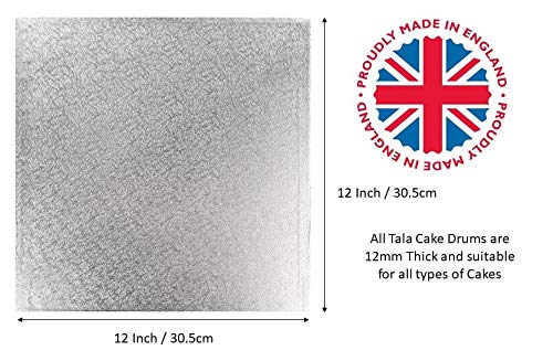 Base para Tarta (Cuadrada, 30,48 cm), Color Plateado