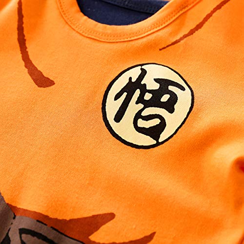 Beal Shopping - Mono de manga larga para bebé, diseño de Goku - Naranja - 1- 3 meses