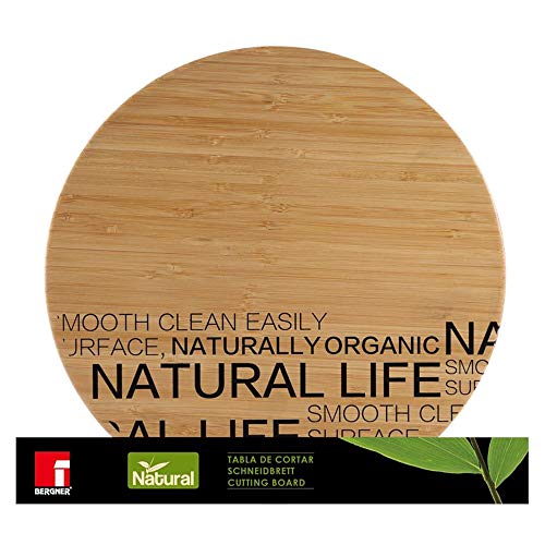Bergner Natural Tabla de corte redonda, Bambú