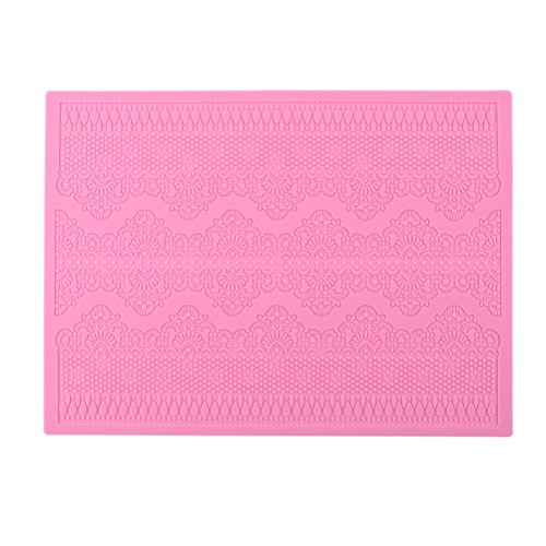 BESTOMZ Molde Silicona Fondant Flor de Encaje para hacer tarta pastel (rosa)