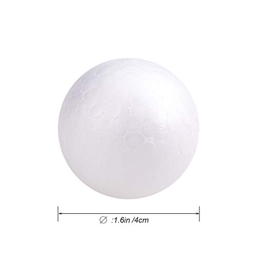 BESTOYARD 50pcs de Bolas de Espuma Blancas Forma de Bola Bola de Navidad Artesanía Decoración de Arte Espuma de poliestireno Navidad Kits de artesanía de Bricolaje Bola de Navidad Adornos 4cm