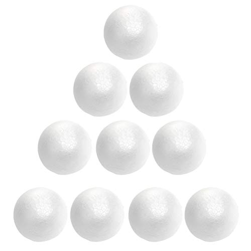 BESTOYARD 50pcs de Bolas de Espuma Blancas Forma de Bola Bola de Navidad Artesanía Decoración de Arte Espuma de poliestireno Navidad Kits de artesanía de Bricolaje Bola de Navidad Adornos 4cm