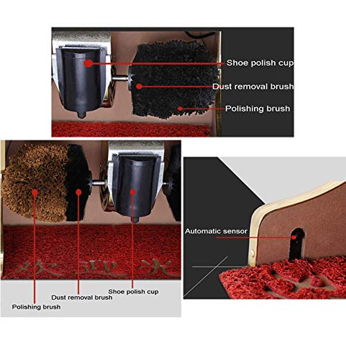 Betún automática de inducción, calzado eléctrico Cepillo de limpieza de calzado zapatos de la máquina de limpieza de cepillo kit adecuado for el Hotel Hall Centro de Ventas Club, titanio (color: titan