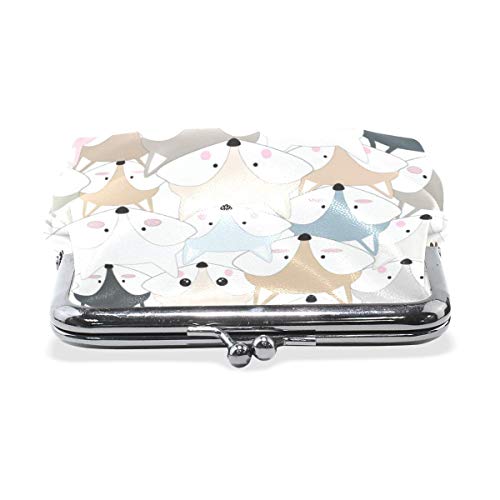 BGHYT Billetera Comic Cartoon Foxes Head Pattern Monedero Bolsas Monedero Cambio de Cuero Titular de la Tarjeta Bolso de Mano