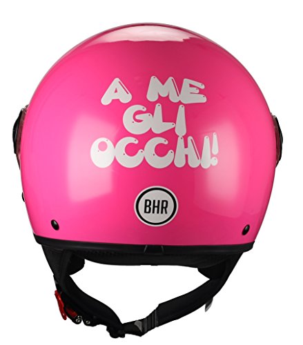 BHR 87451 Casco Moto Demi-Jet Linea One 801, Ojos Rosados, S (55/56 cm)