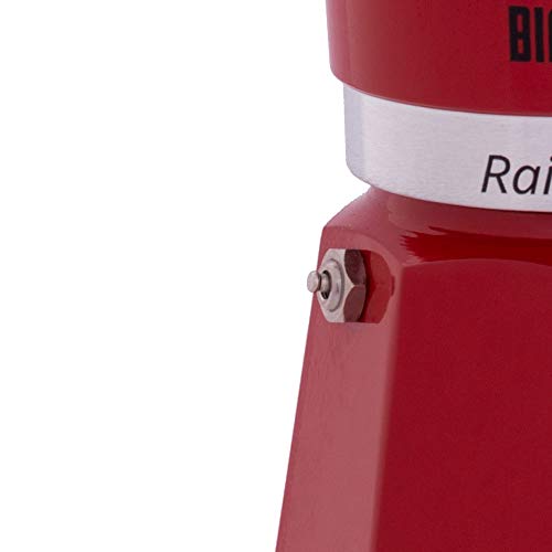 Bialetti Rainbow Cafetera Italiana Espresso, 1 Taza, Aluminio, Rojo