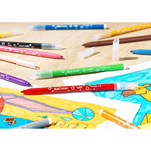 BIC Kids Kid Couleur rotuladores punta media - colores Surtidos, Estuche de 36 unidades