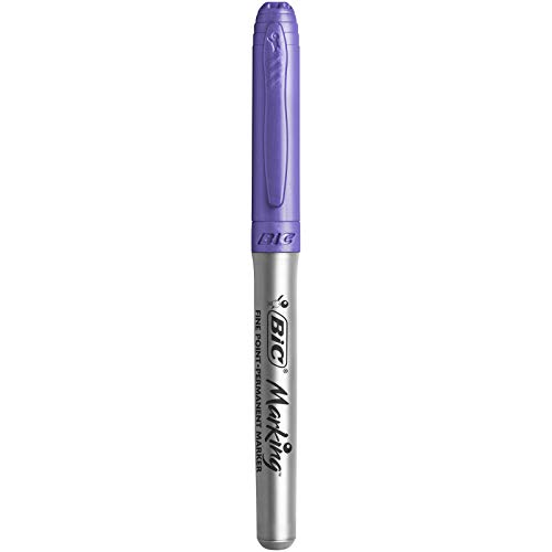 BIC Marking Mettalic Marcadores Permanentes Punta Media Cónica Blíster de 5 Unidades, Colores surtidos