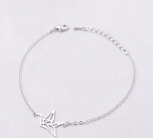bijoucolor - Bracelet argenté ou doré avec oiseau origami - yuki-cocotte - Doré