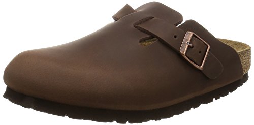 Birkenstock Boston - Zuecos de piel natural unisex, color marrón (habana), talla 37