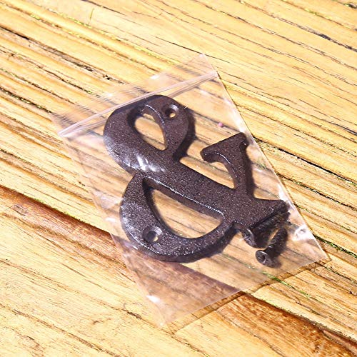 BNXTF Números de casa de Hierro Fundido, Letras Creativas de Bricolaje, Placas, Carteles, Manualidades, decoración de Jardines para el hogar, Manualidades fáciles de Instalar con Tornillos de Montaje