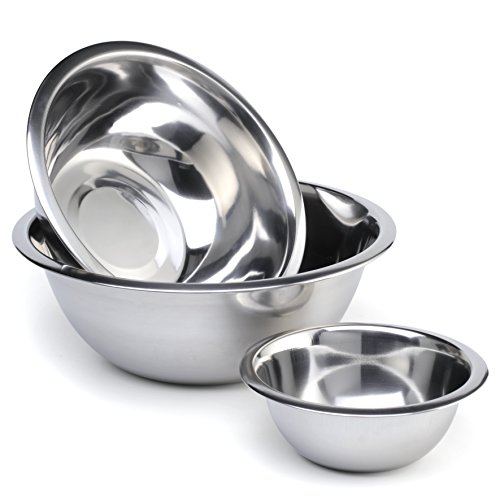 Bol de acero inoxidable Cuencos batir cocina moldes mezclador reposteria boles inox ensaladera grande metalico - Juego de 3 Moldes