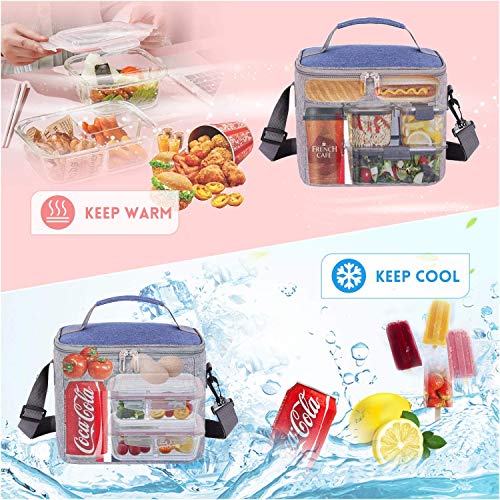 Bolsa de Tela de 7L, Sellada, Plegable, Bolsa Caliente, Bolsa Fría, a Prueba de Fugas, para Llevar Comida, Refrigerador, Bolsa de Almuerzo, Adecuada para Viajes de Oficina en la Escuela，Azul