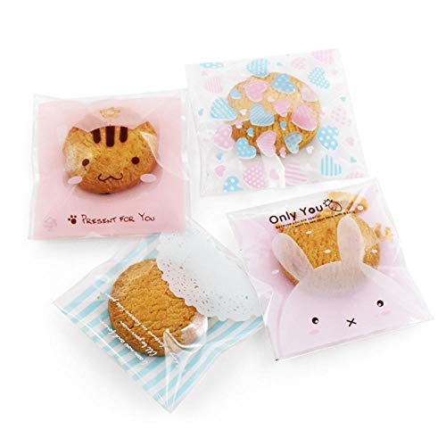 Bolsa ziplock de 100 galletas bolsa de embalaje de dulces-flor de durazno helado