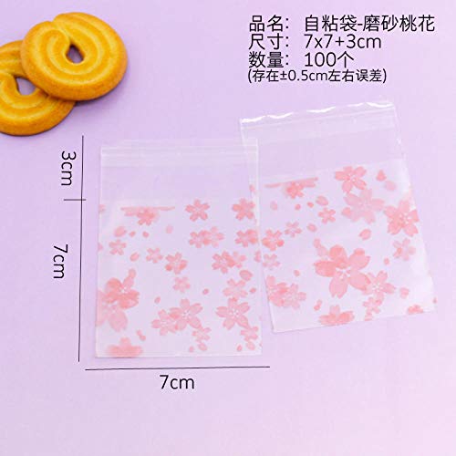 Bolsa ziplock de 100 galletas bolsa de embalaje de dulces-flor de durazno helado