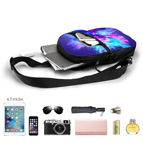 Bolso bandolera para gimnasio, mochila de viaje repelente al agua, bolsos de hombro para el pecho al aire libre, mochila cruzada informal para hombres y mujeres, azul explosivo, violeta, azul, congel