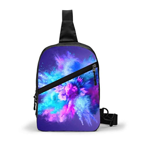 Bolso bandolera para gimnasio, mochila de viaje repelente al agua, bolsos de hombro para el pecho al aire libre, mochila cruzada informal para hombres y mujeres, azul explosivo, violeta, azul, congel