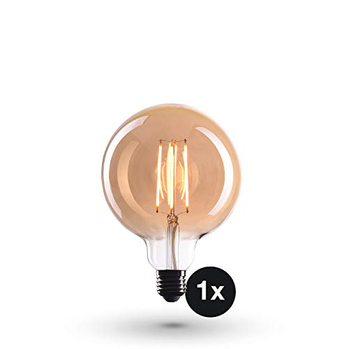 Bombilla Edison Crown LED base E27 | Regulable, 4W, 2200 K, luz cálida, EL05 | EL GLOBO GIGANTE | Etiqueta Energética de la Unión Europea: A+