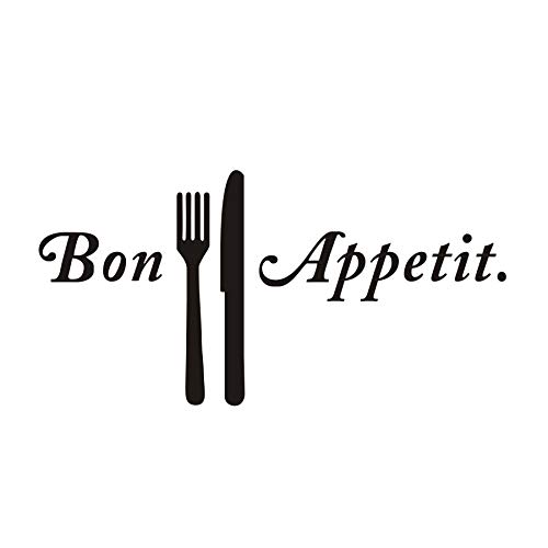 Bon Appetit cuchillos y tenedores calcomanía de pared cocina restaurante decoración arte Banner pegatina de vinilo extraíble Cottage Chic 43 * 85 cm