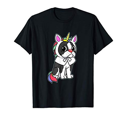Boston Terrier - Regalo para cachorro, diseño de unicornio Camiseta