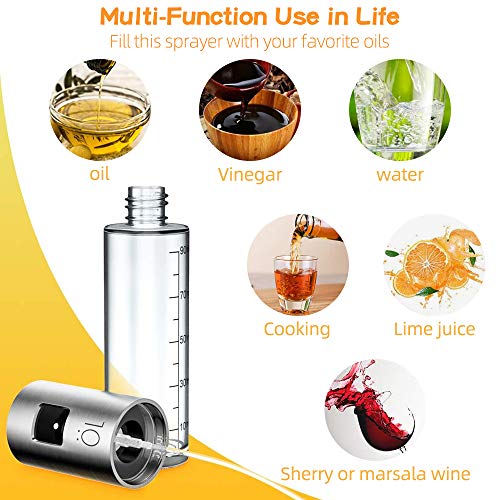 Botella de Spray de Aceite de Oliva Para Cocinar, 2 Piezas, Dispensador de Aceite Portátil Para Asar, Hornear, Freír, Controlar el Aceite, Hacer Dieta, 100 ml Con Cepillos