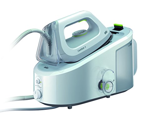 Braun IS3022WH Carestyle 3 - Centro de planchado, 2400 w, depósito 2 litros, suela eloxal 3d, blanco/verde
