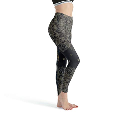 BTJC88 - Mallas para mujer, diseño de sol y luna, estampadas, sin costuras, para verano, pantalones de yoga para mujer, cintura alta, color blanco, tamaño XXL