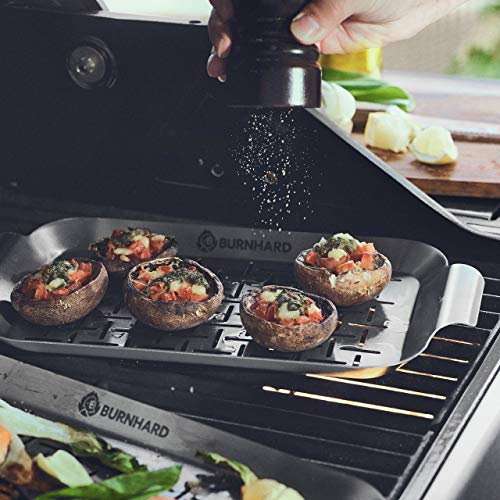 BURNHARD Bandeja para Barbacoa de Acero Inoxidable 33x19x1,7 cm