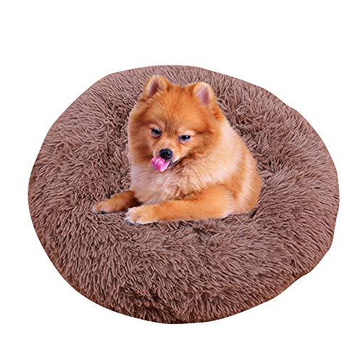 BVAGSS Cama de Felpa Deluxe Plush Redonda de Pelo Nido de Donut para Mascotas Deluxe para Gatos y Perros XH034