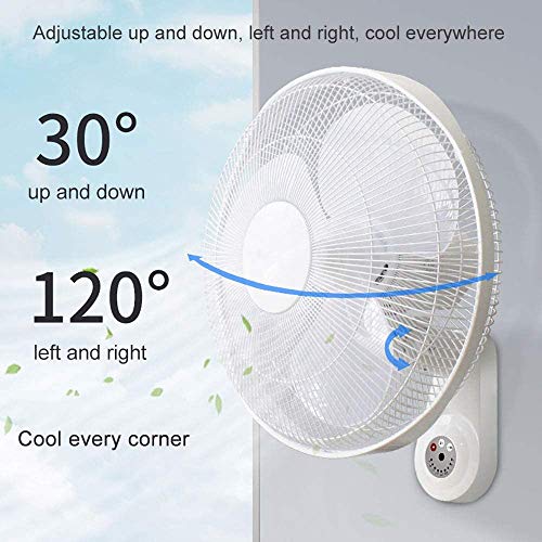 Byakns Muro de Negocios con Ventilador con Control Remoto, Quiet Ahorro de energía de refrigeración Pared Fan con 3 Velocidad / 4 Horas Temporizador / 120 ° Oscilación/for el hogar/Industrial/co