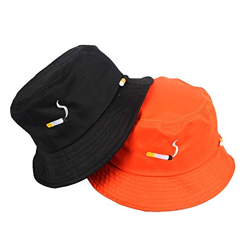 BZAHW Unisex Cubo Sombrero Pescador Gorras Ocio Moda Mujeres Cigarro Bordado Bob Gorras de algodón Playa al Aire Libre Sombreros for el Sol (Color : 01, Size : One Size)