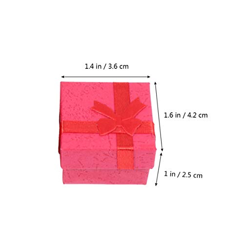 Cabilock Caja de Regalo de 24 Piezas con Tapa Papel Cuadrado Regalos de Joyería Organizadores de Embalaje con Nudo de Lazo para Collar de Pulsera con Pendiente (Rojo)
