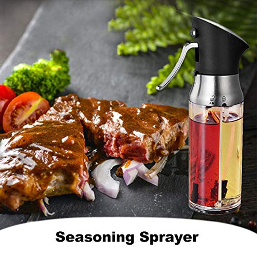 Cabilock Dispensador de Aceite Botella Dispensador de Aceite Recargable Ajustable Dispensador de Aceite Y Vinagre para Barbacoa Hornear Asar Freír Control de Aceite Dieta 200Ml