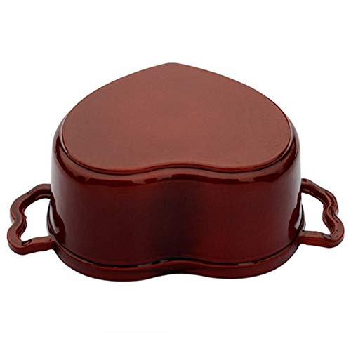 Cacerola de hierro fundido esmaltada con forma de corazón para horno holandés, cocina de arroz, 20 cm