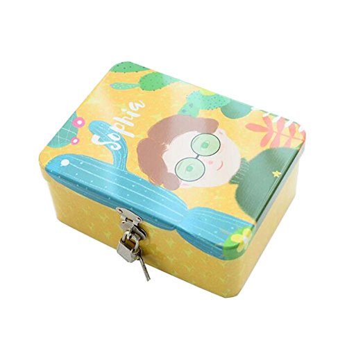 Caja de almacenamiento de la hojalata de la joyería europea de los cosméticos retros con la cerradura # 1