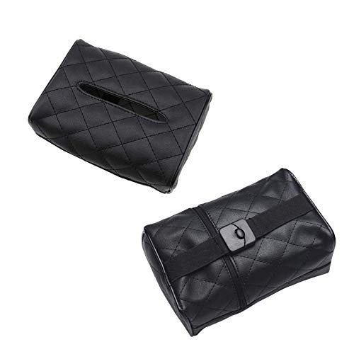 Caja de Pañuelos Coche Caja de Pañuelos de Papel Cuero Atado al Asiento Trasero,Servilleta Creativa del Papel de la Bandeja del Coche de la Visera Que cuelga,Decoración Auto Interior Autopartes