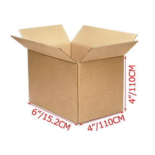 Cajas de cartón Kraft de 15,2 x 10,2 x 10,2 cm, cajas de envío corrugadas de una sola pared, 25 unidades
